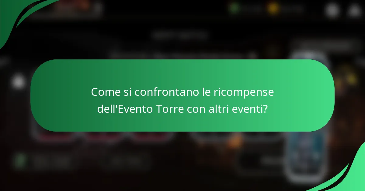 Come si confrontano le ricompense dell'Evento Torre con altri eventi?